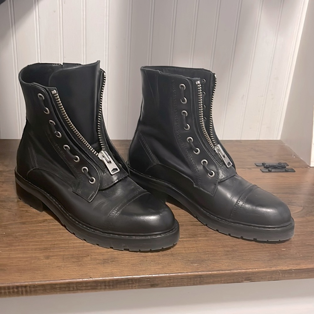 All saints Ariel zip combat boots